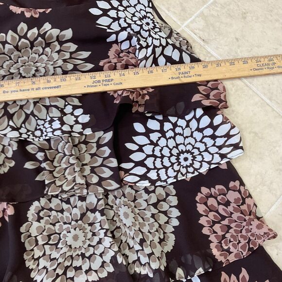 SL Fashions Layered Mini fairy Core Dress women’s Size 16 floral browns & lined - Picture 9 of 12